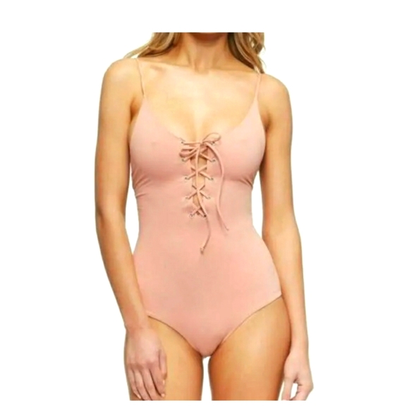 Tavik Monahan One Piece Swimsuit Rose Dawn Lace Up Size Large new with tags - Picture 1 of 16